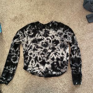 Bobi black tie dye cropped long sleeve